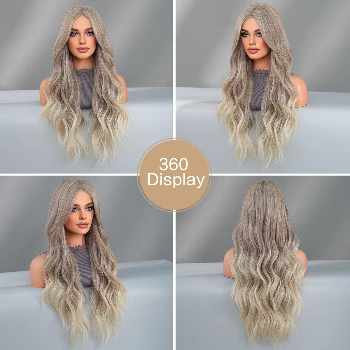 13*4 Lace Front Pruik Lichtbruin Kant Pruik Synthetische Lange Losse Body Golvende Pruik Voor Vrouwen Gebruiken Hd Lace Frontale Middendeel Haar Pruiken