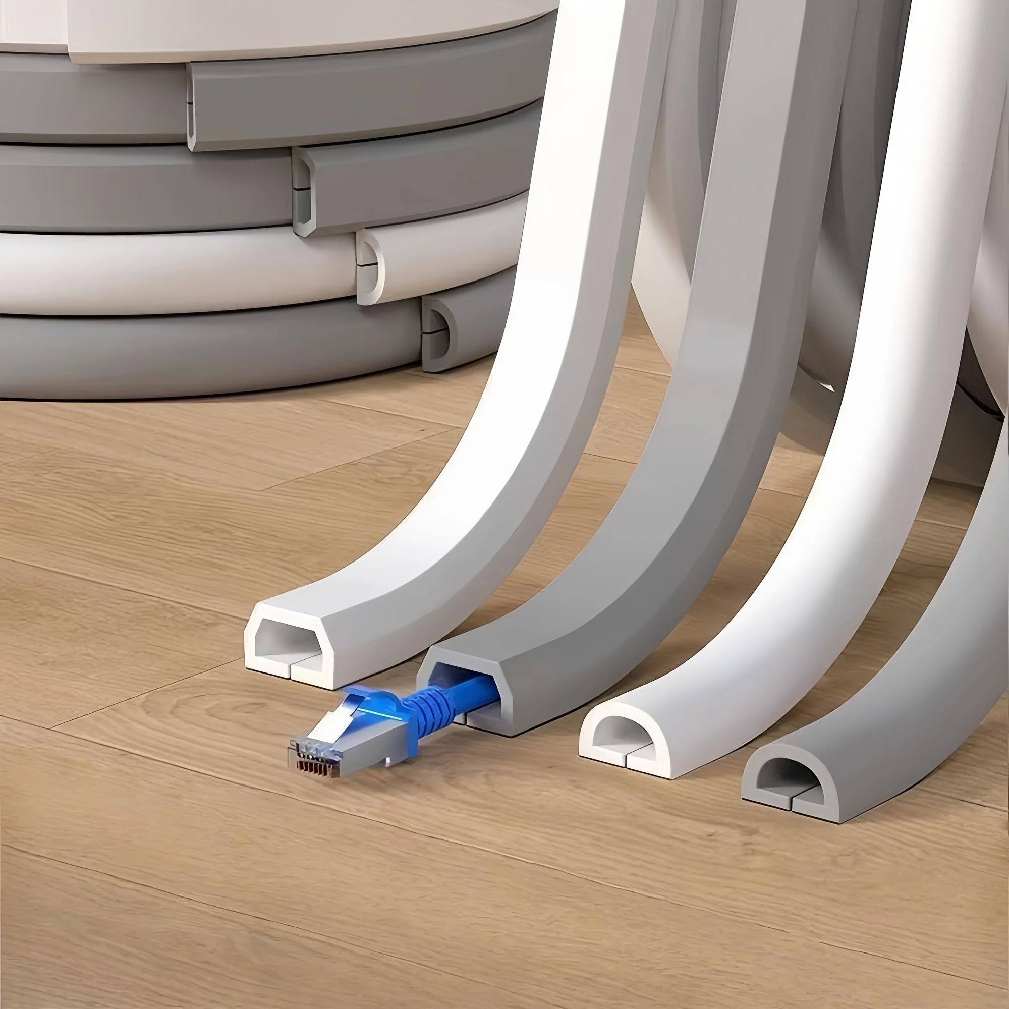 1PC 1/3M Self-Adhesive PVC Cable Management Strip Decorative Wire Protection Strip Suitable for Covering Wires on Walls Floors