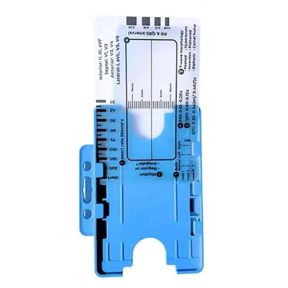 Ecg 7 Step Ruler Card Scale Interpretation Observation Portable With Card Holder Measurement Tool Ruler Evaluation Tool Parts