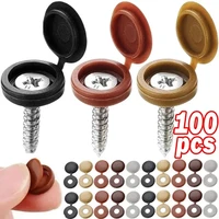 100 Uds. Tapas de tornillos para clavos, cubiertas protectoras de plástico, cubierta decorativa de tornillo Phillips de 7 colores, tapa plegable de tornillo cruzado