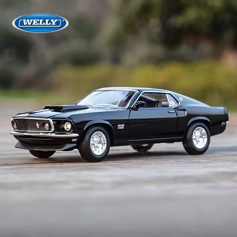 

WELLY 1:24 Ford Mustang 1969 Boss 429 Alloy Sports Car Model Diecasts Metal Toy Racing Car Model Simulation Kids Gift Decoration