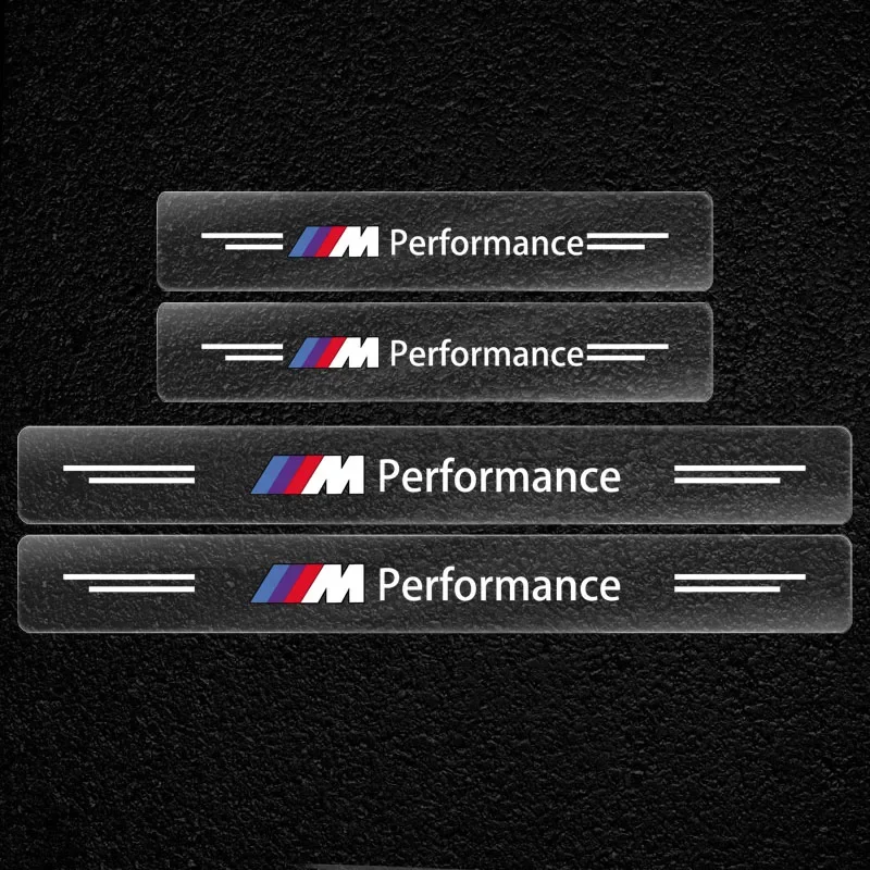 4pcs Car Door Sill Protector Stickers Transparent Decor Decal Threshold Strip For Performance M BMW E34 E36 E60 E46 E39 E70 F10