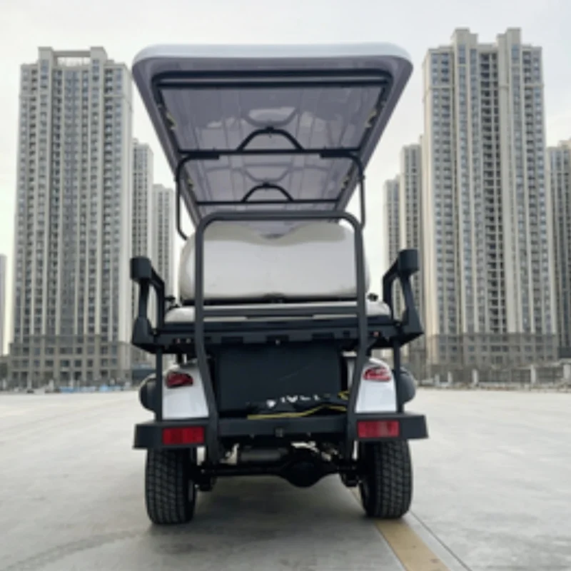 

VIP Honoured Guest Golf Cart Street Legal Lithium 6 Seater Electric Golf Cart Bumper Off-Road Tires White Upholstered Seat