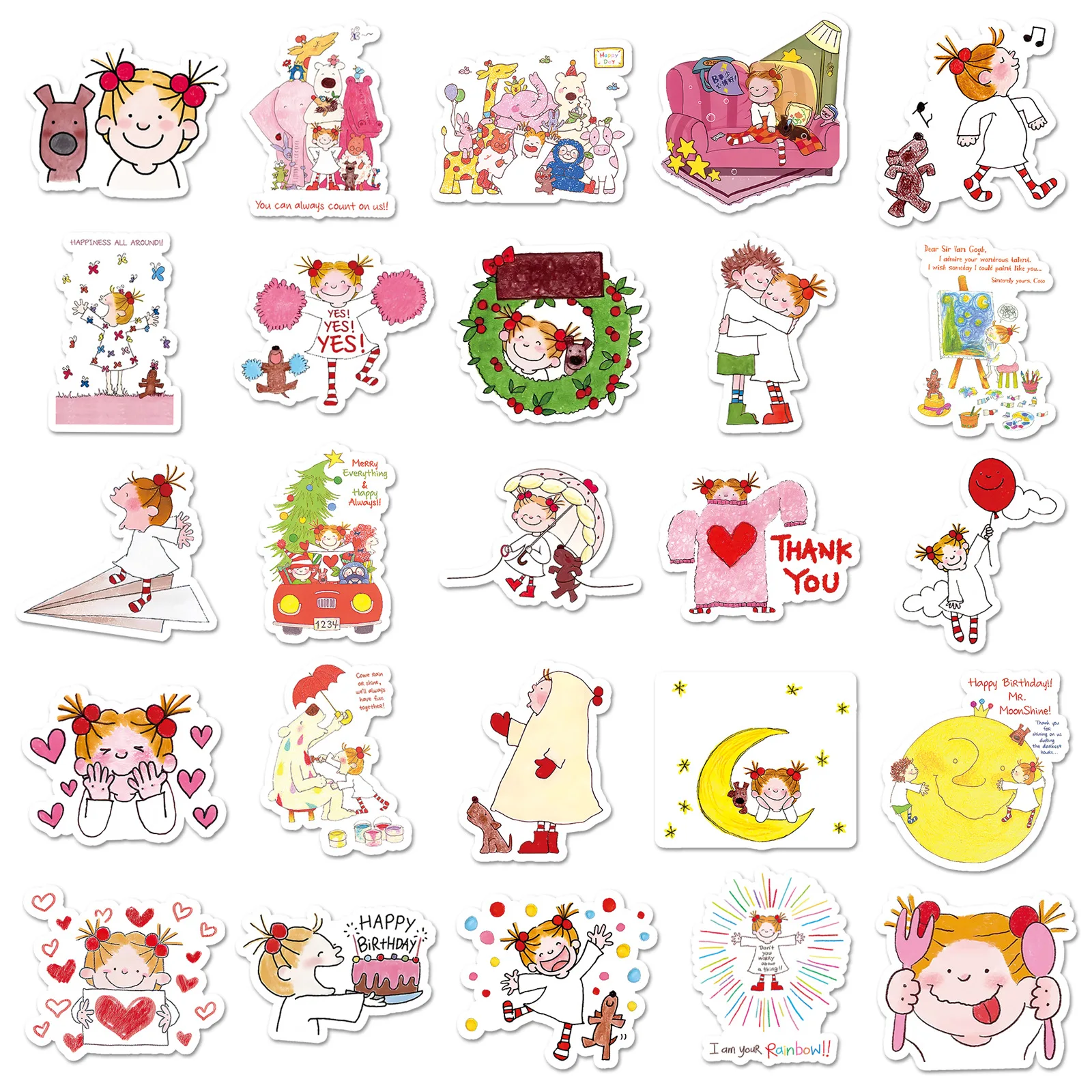 10/30/50PCS COCO Girl Stickers Cute Girl Graffiti Decals Cartoon Decoration Fridge Luggage Laptop Guitar Car Bike Decal Kids Toy