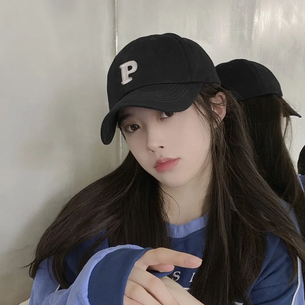 P Letter Embroidery Couple Baseball Cap Trend Street Hip Hop Gorras Trucker Hat Anti-Sun Outing Fishing Cap Casual Golf Cap