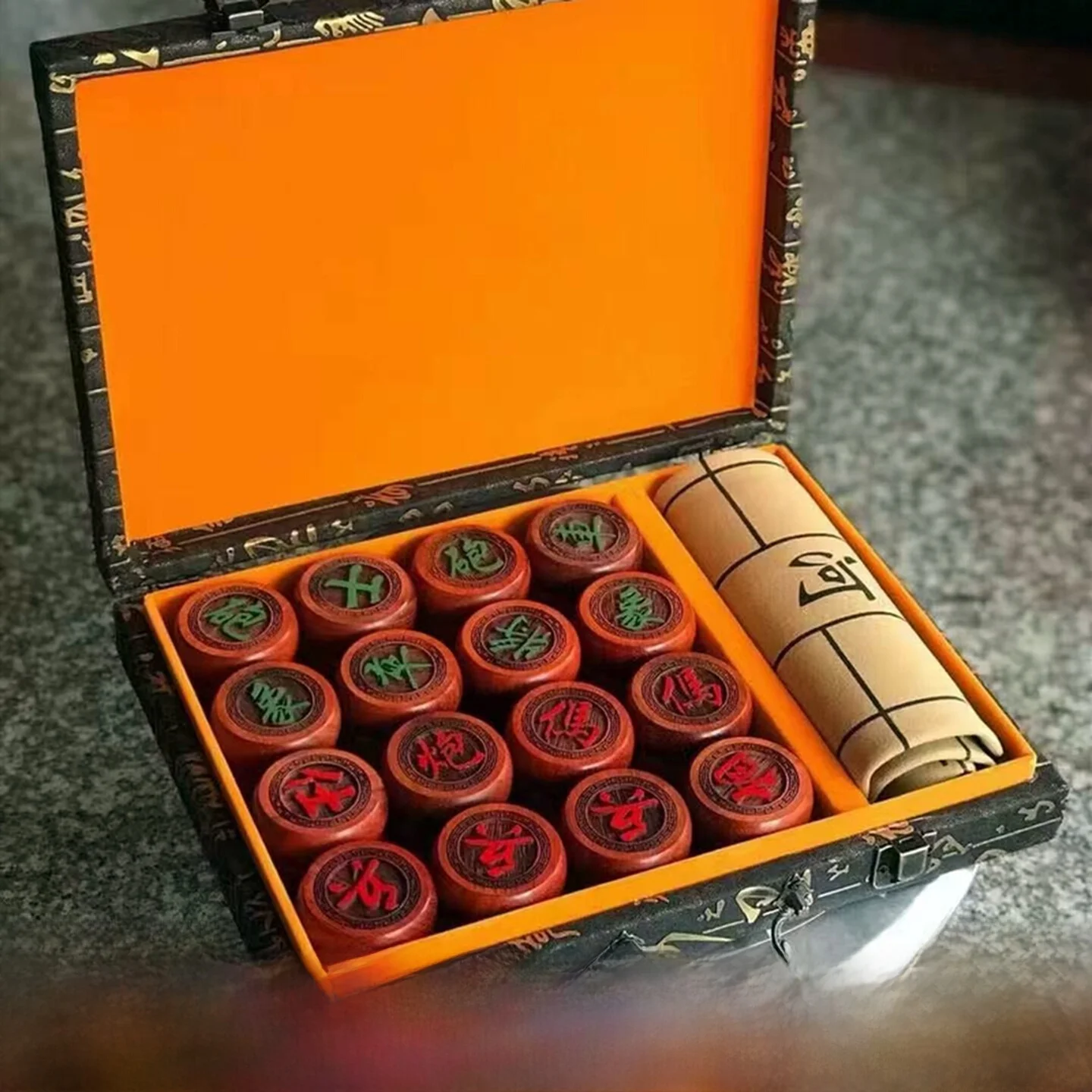 

Традиционный шахматный набор из резного палисандра, культурный креативный подарок, доска для китайских шахмат из натурального африканского палисандра