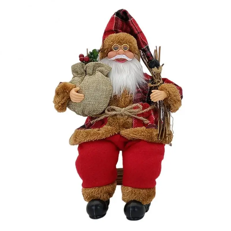 Sitting Santa Claus Handcrafted Unique Delightful Popular Adorable Bestselling Christmas Scene Ornament For Sale Christmas Gift