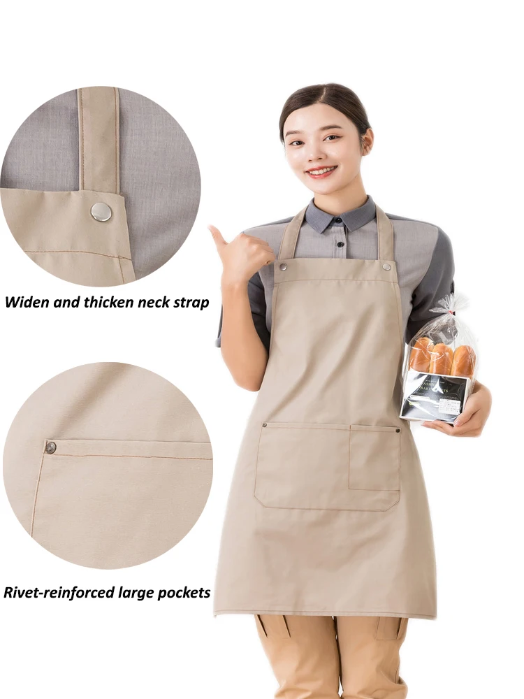 Customize Work Aprons Personalized Logo Man Chef Bib Apron Hairdresser Nail Beauty Apron Kitchen Cooking Cleaning Robe for Women