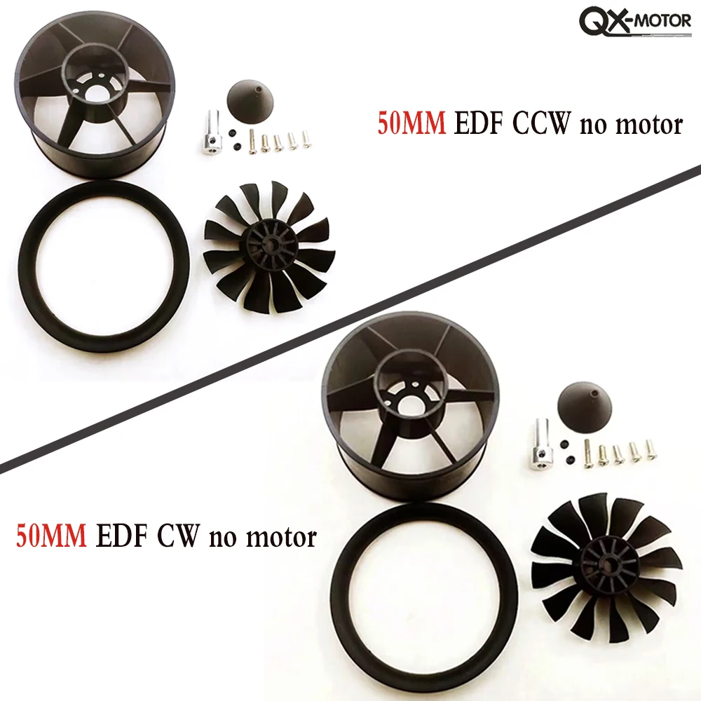 QX-MOTOR 30MM 50MM 64MM 70MM 80MM 90MM EDF bez silnika 6/12 łopatek wentylator kanałowy do zdalnie sterowanych części zabawek