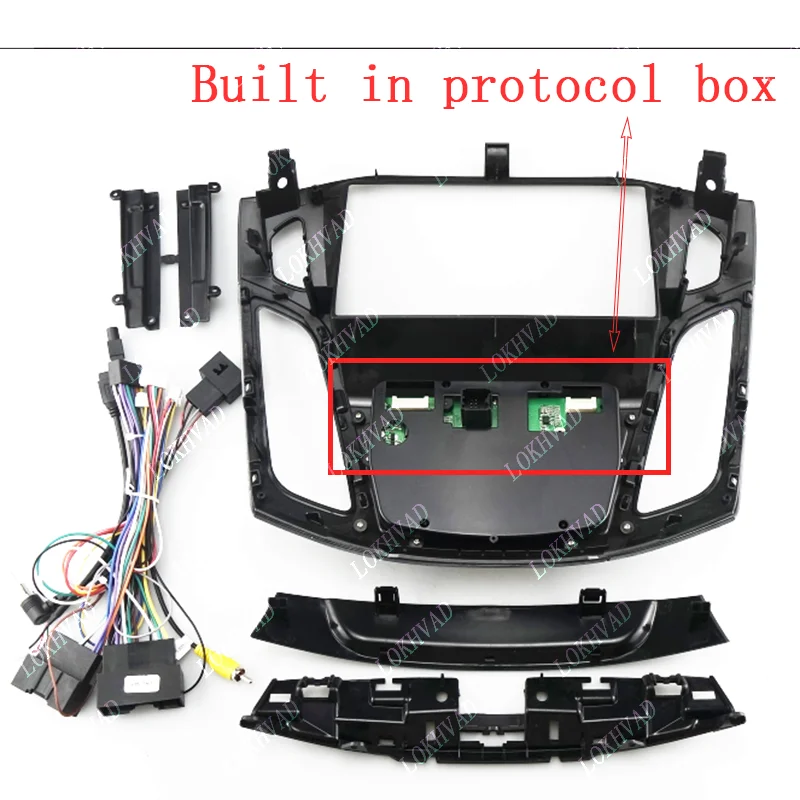 AR Radio Fascia Installation Panel For Ford Focus 3 Mk 3 2011-2019 Android 2 Din Stereo Mounting Bezel Faceplate Frame Kit