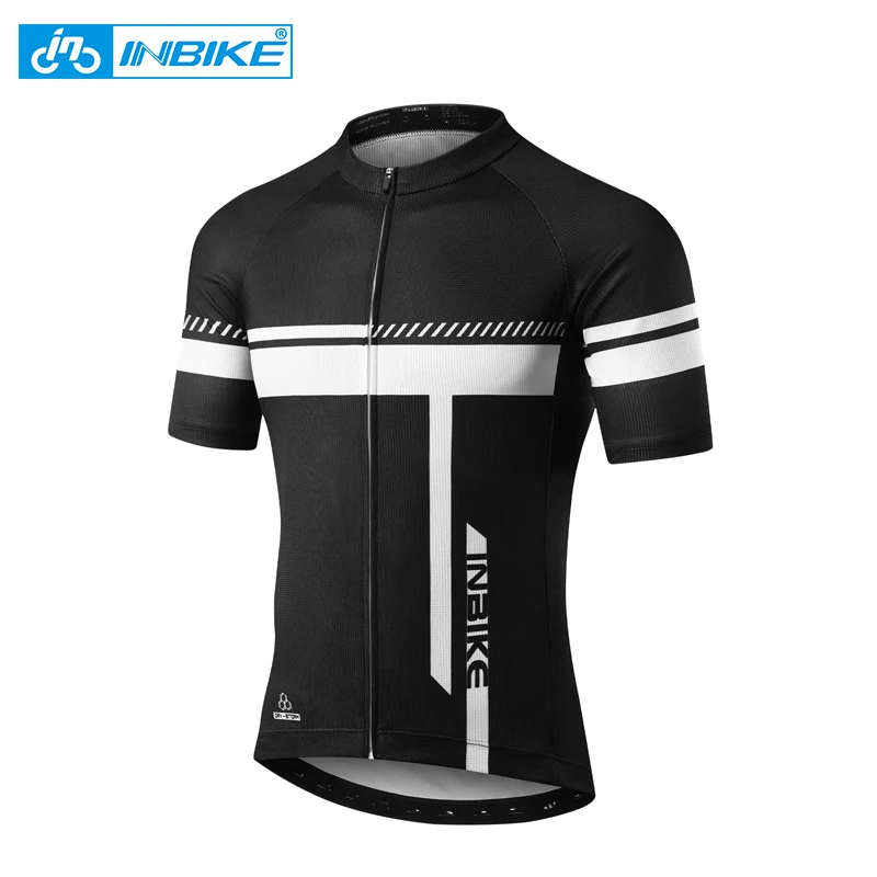 INBIKE Summer Short Sleeve Cycling Jersey Man MTB Bike T-shirts Clothing Men\'s Riding Tops Quick Dry Fill Zipper Maillot Clothes