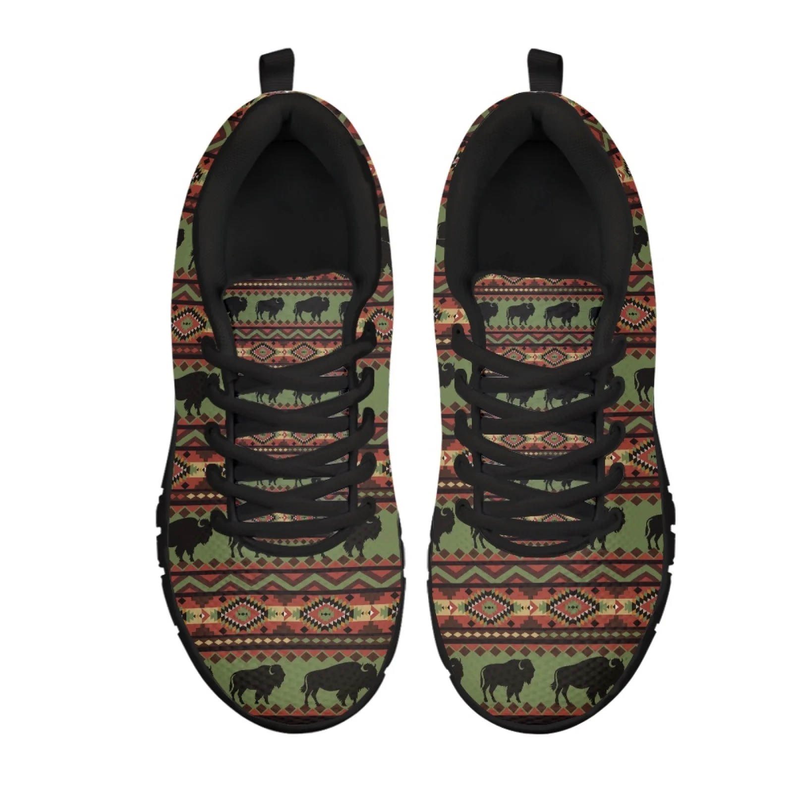 Coloranimal Bison Women Shoes for Nurses Standing All Day Shock-Absorbing Mens Athletic Sneakers Footwear for Driving