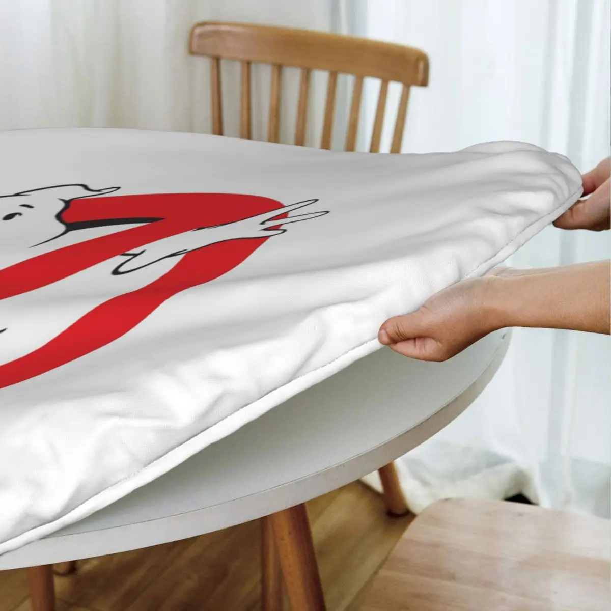 Ghostbusters Monster Movie Ghost Busters Waterproof Round Tablecloth Oilproof Table Cloth for Kitchen Events Dining Table Cover