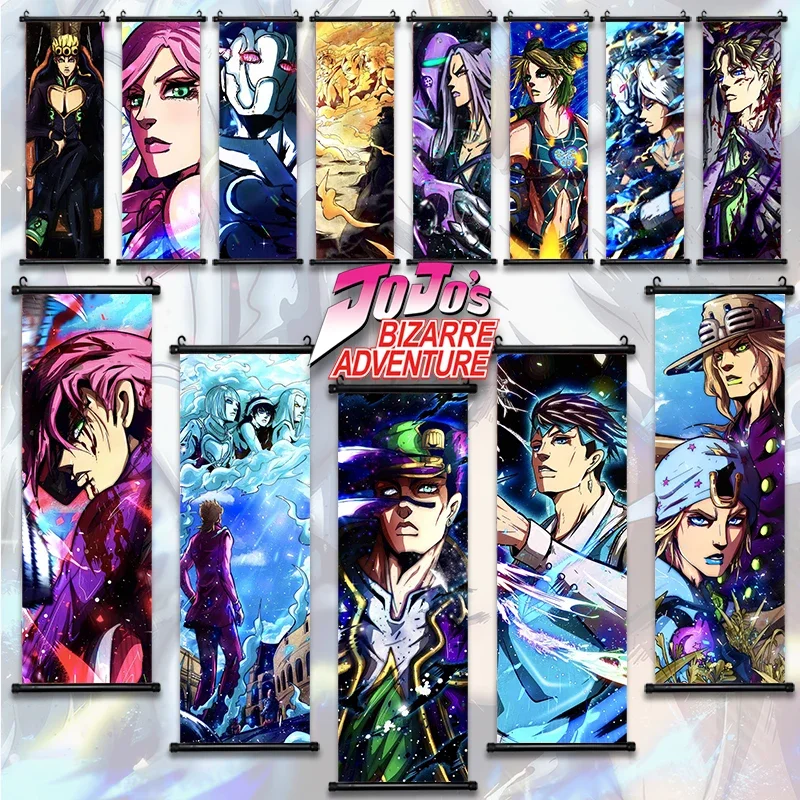 

JOJO Bizarre Adventure Figures scroll Poster Vintage Anime Animation Canvas Painting Wall Art Decoration Kawaii Decor Kid Gift