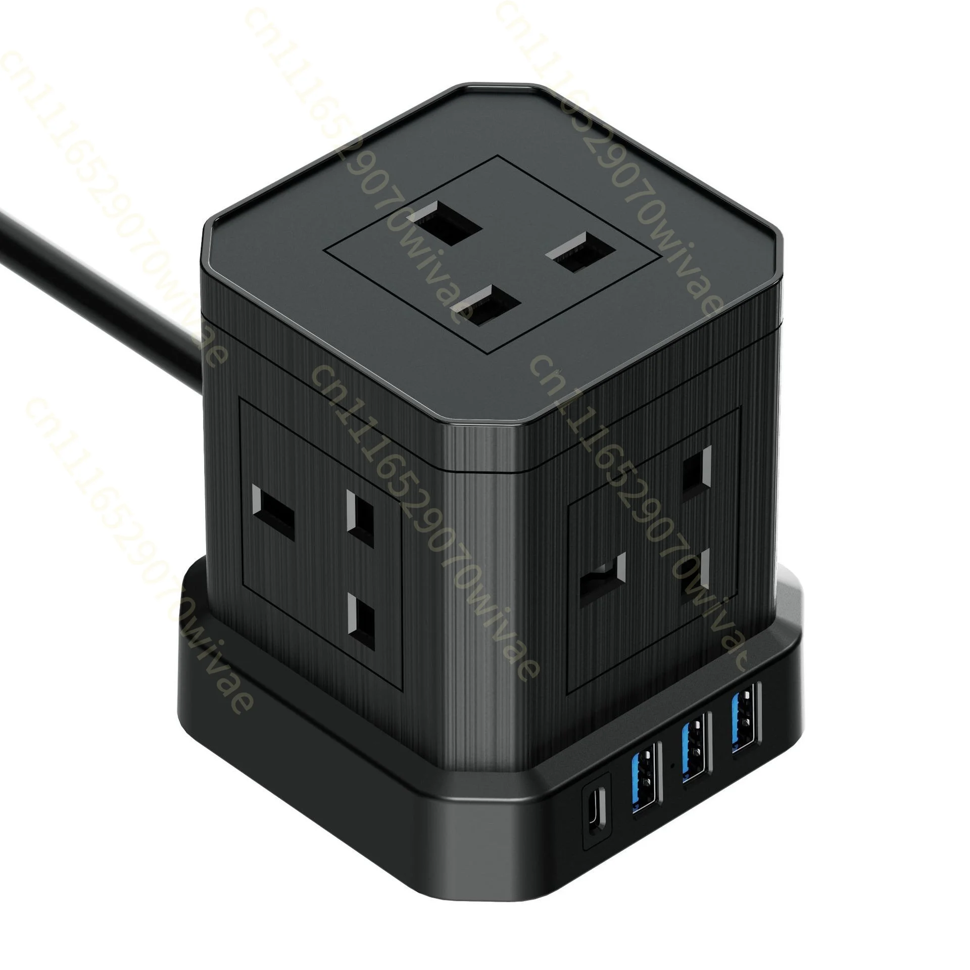 British and European Rubik's Cube Compact Size Socket, Multifunctional Plug-in Plug-in Board with Type C 20W