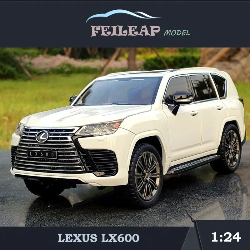 Diecast 1/24 Lexus LX600 Alloy Car Model with Sound Light Collective Home Decor Miniature Voiture Boy Toy Car Gift Birthday