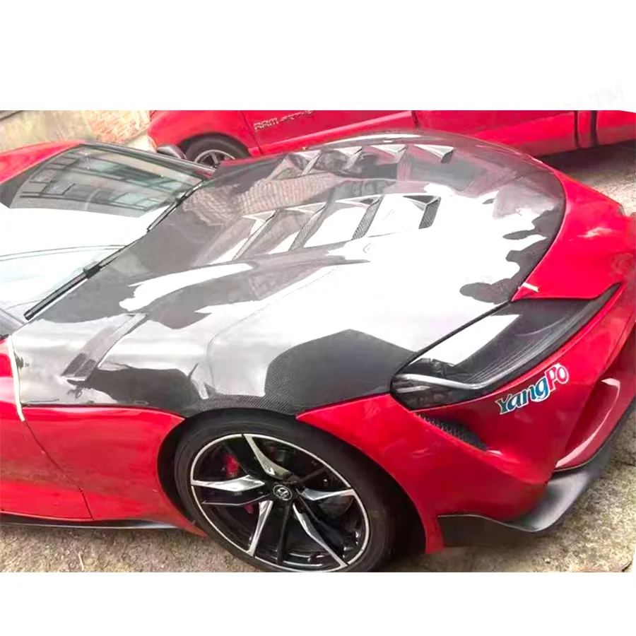 High quality For Toyota Supra A90 A91 MK5 2019+ Carbon Fiber Car Engine Hood Bonnet Front Bumper Engine Hood Cover Body kit - view 6