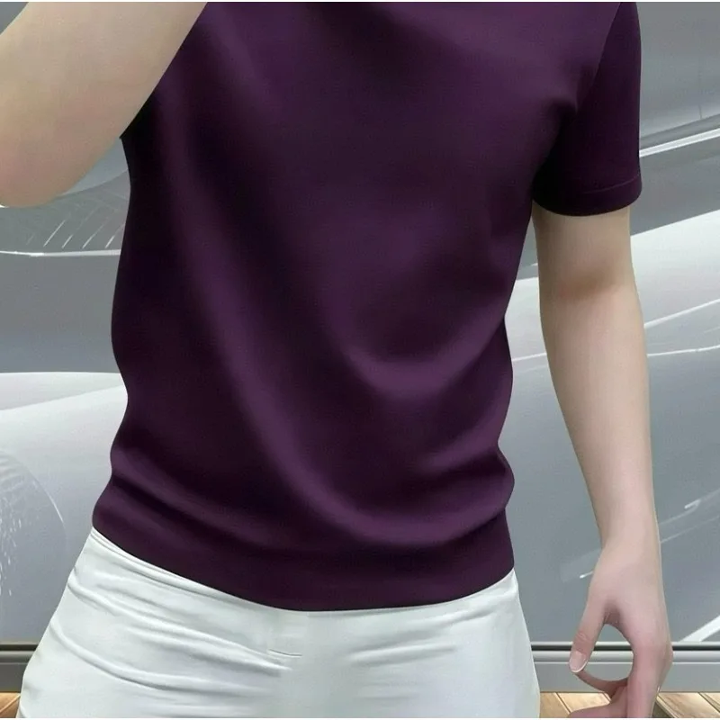 The Short-sleeved T-shirt Year of The Horse Trendy Men's Fashion Horse Prints Stylish Slimming Half-sleeved Round-neck Base Top