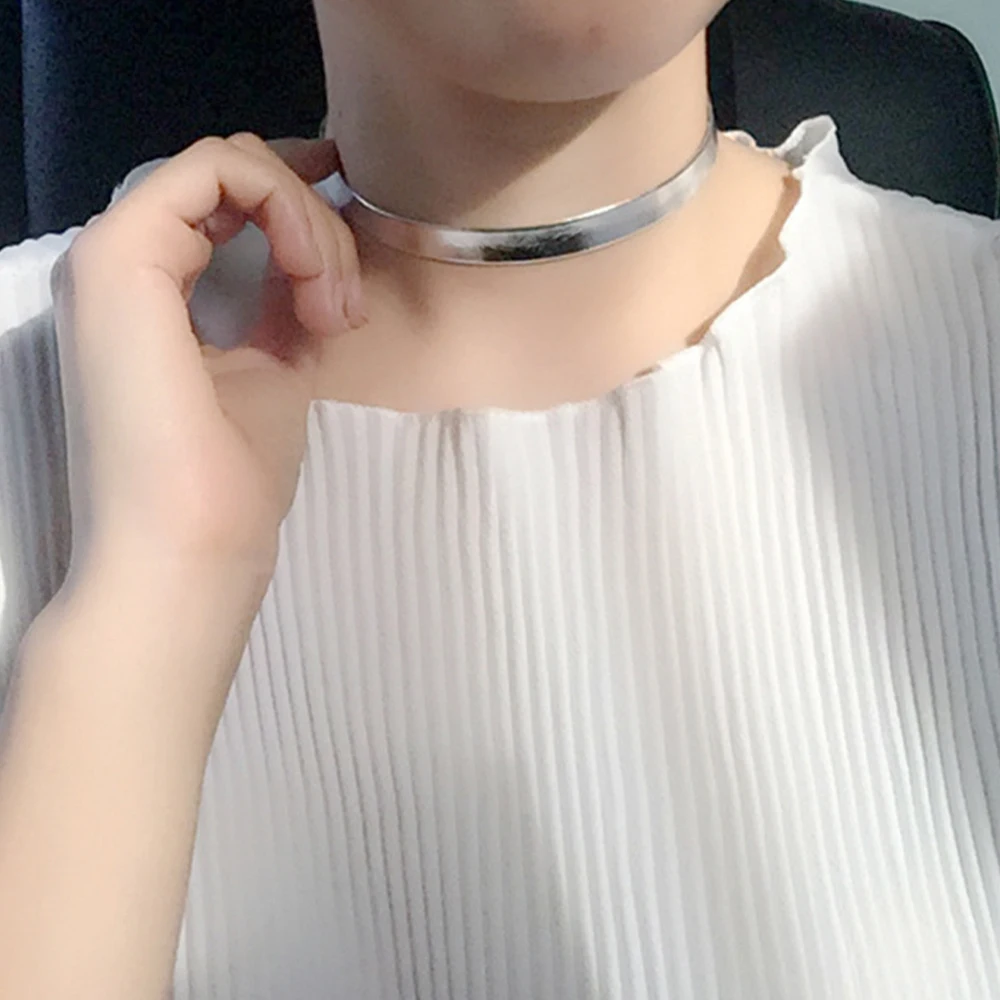 Anime Alien scène jusqu'à Cosplay tour de cou argent collier Punk en cuir collier alliage chaîne pendentif bijoux unisexe accessoires de fête