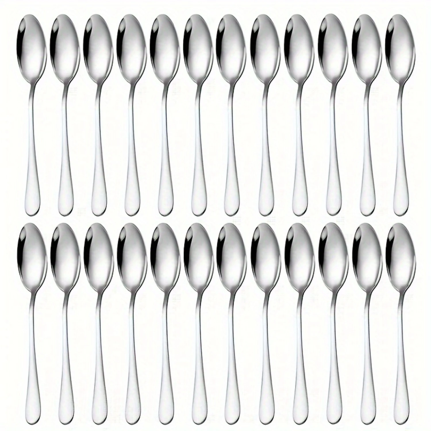 24-Piece Stainless Steel Coffee Spoon Set, Dessert, Milk, Tea, Ice Cream Spoons, Dishwasher Safe for Parties, Weddings, Kitchen,