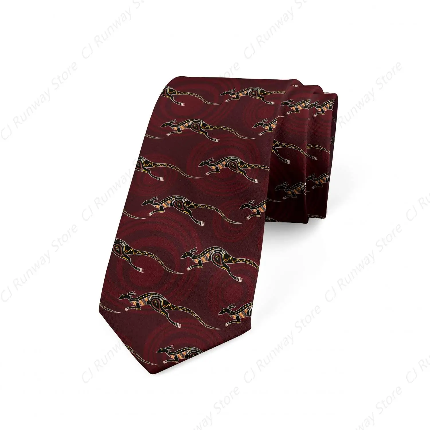 Men's Polyester Ainmal NeckTies Running kangaroo Necktie For Business Wedding Party Casual Suits Shirt Accessory Gift