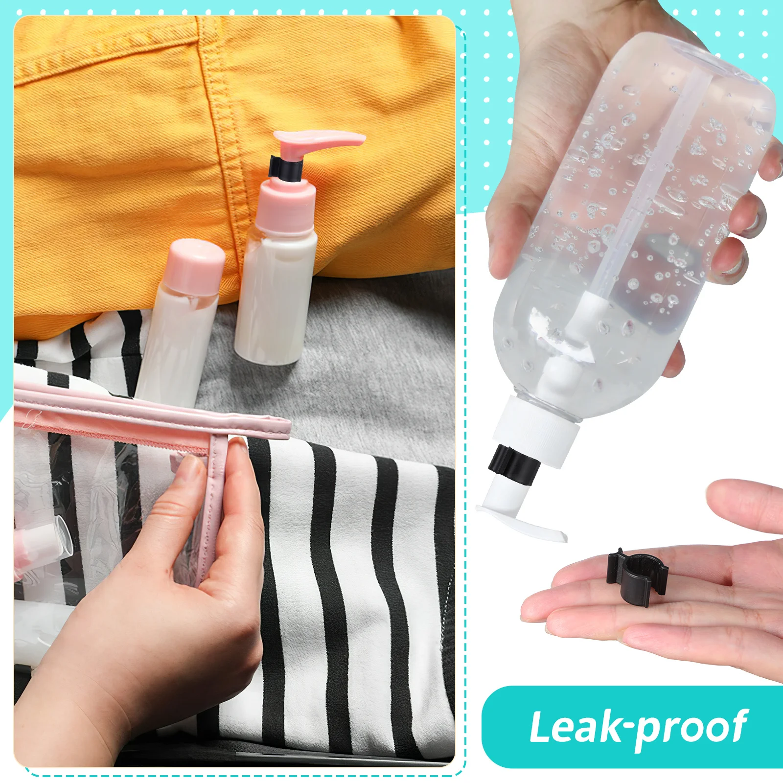 30pcs Cleansing Oil Pump Buckle Leakproof Plastic Bottle Lock Clips For Lotion Shampoo Dispensers Bottle Pump Parts