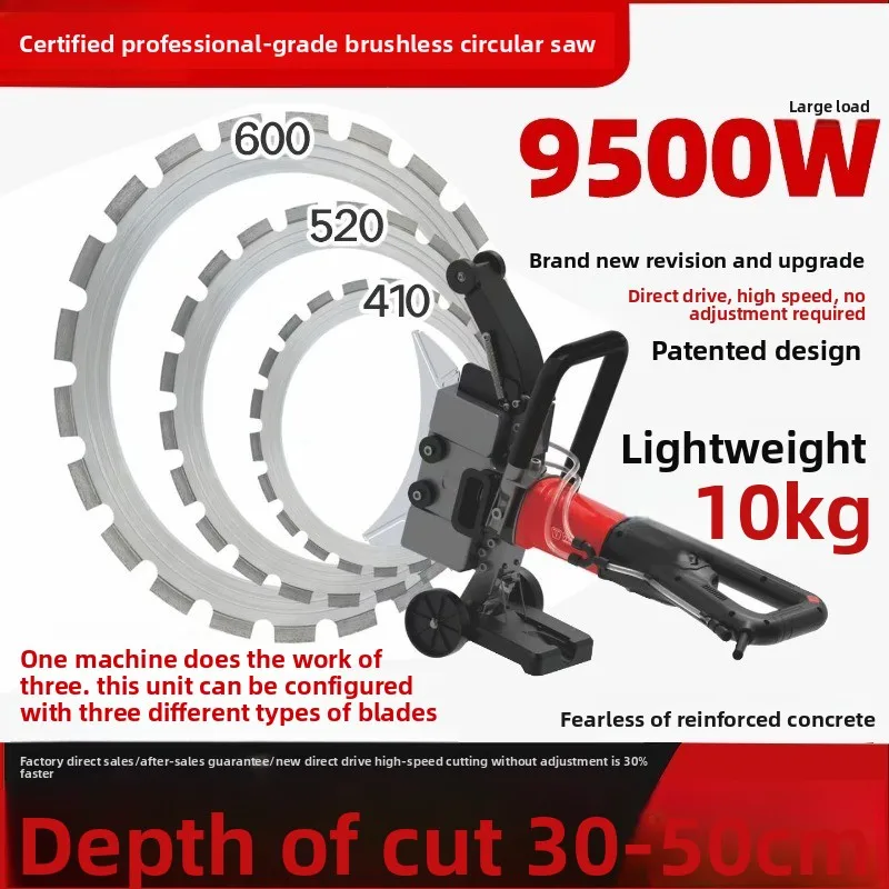 Safe adjustment-free high-frequency brushless ring saw, high-power handheld new wall cutter