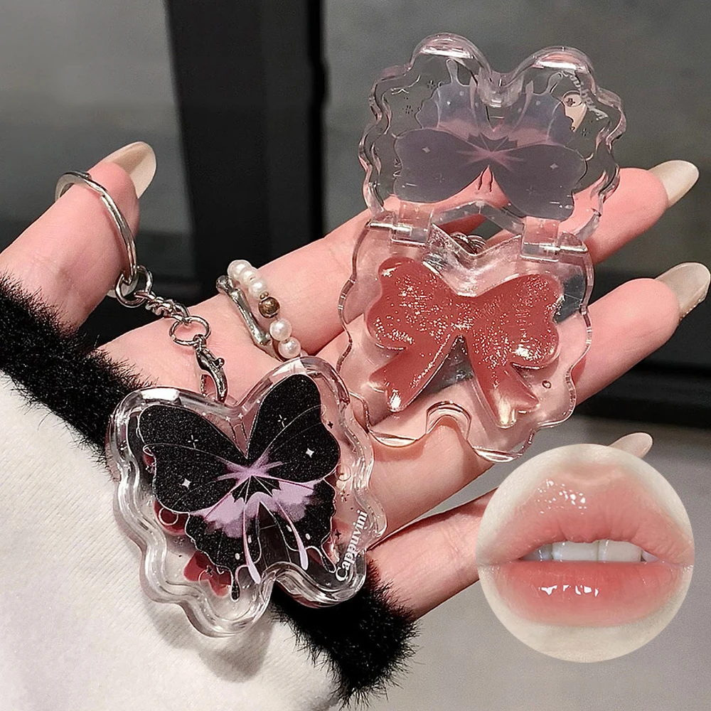 Cappuvini Butterfly Story Solid Lip Gloss Mirror Water Light Easy to Apply Makeup Lipstick