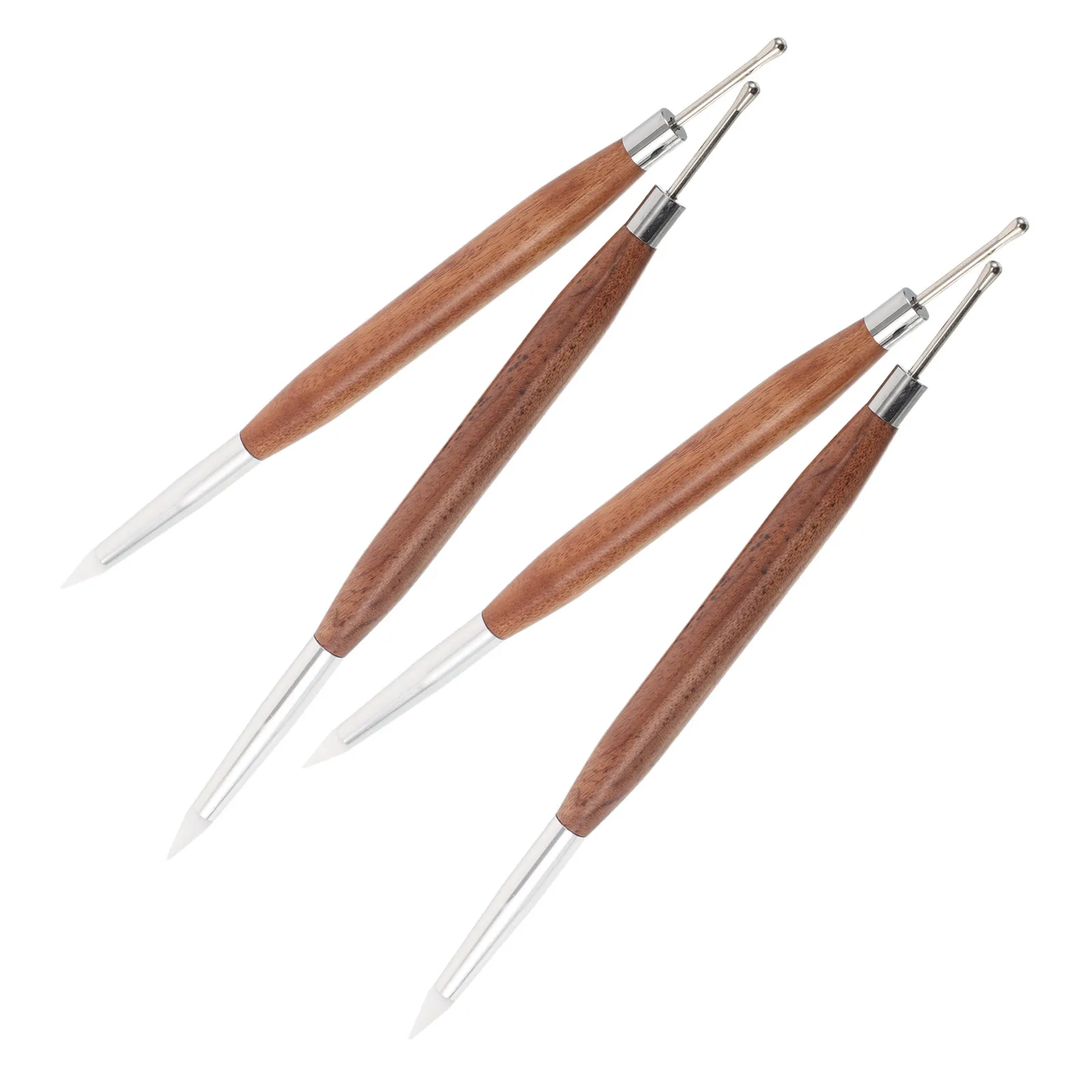 2Pcs Nail Art Liner Brushes Double Ended Nail Drawing Pen Wooden Handle Manicure Tools Gel Sculpting Dotting Detail 6.5 Inch