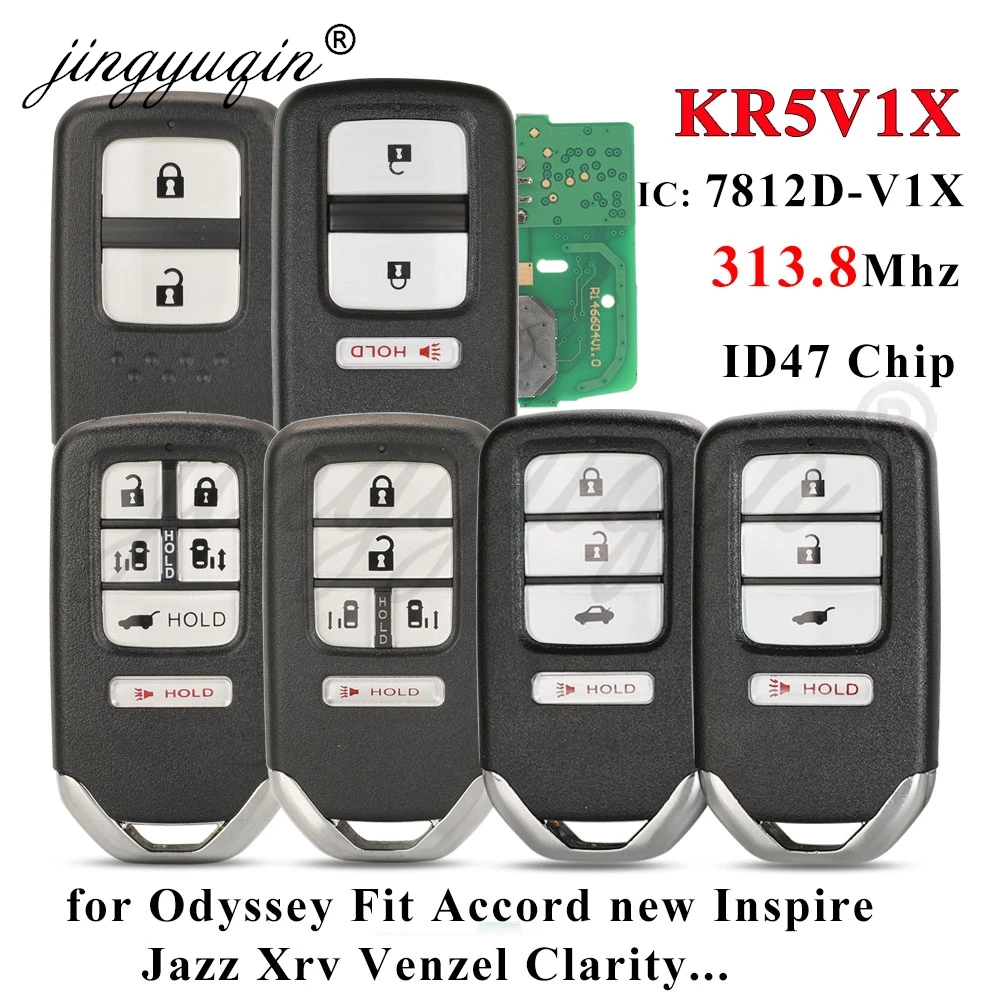 

Умный автомобильный ключ-пульт KR5V1X 313.8MHz ID47 для Honda Odyssey EX-L Touring, HR-V, Fit, Stepwgn, Elysion, Accord, Inspire, Vezel, Clarity