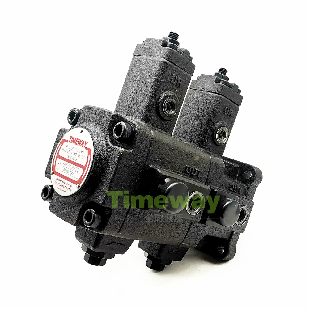 

PVDF Hydraulic Variable Displacement Vane Pump PVDF-370-370-16S Double Vane Oil Pump Spline Shaft 9Teeth