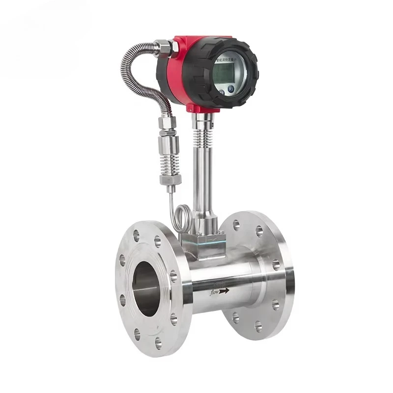 Smart Vortex Flowmeter Gas Meter Steam Compressed Air Natural Nitrogen Air Flow Meter Flange Connection Oxygen Digital Flowmeter