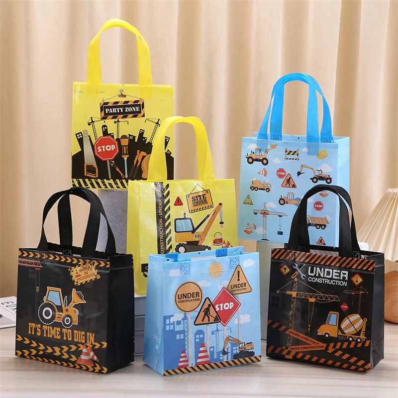 

StoBag 24pcs Wholesale Cartoon Non-woven Tote Bags Fabric Gift Package Kids Child Waterproof Storage Reusable Pouch Party Favors