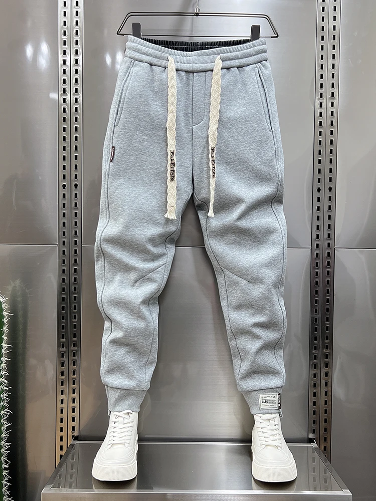 Autumn Men's orange Joggers Korean High Street Sports Trousers Cotton 9-Minute Sweatpants Fashionable Men's Clothing 2025