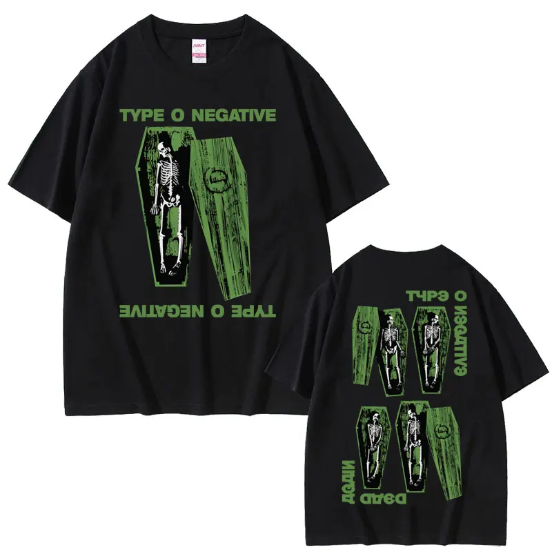 Best Rock Band Type O Negative T Shirts Skeleton Graphic T-shirts Men Women Gothic Vintage Oversized Short Sleeve Tops Tshirt