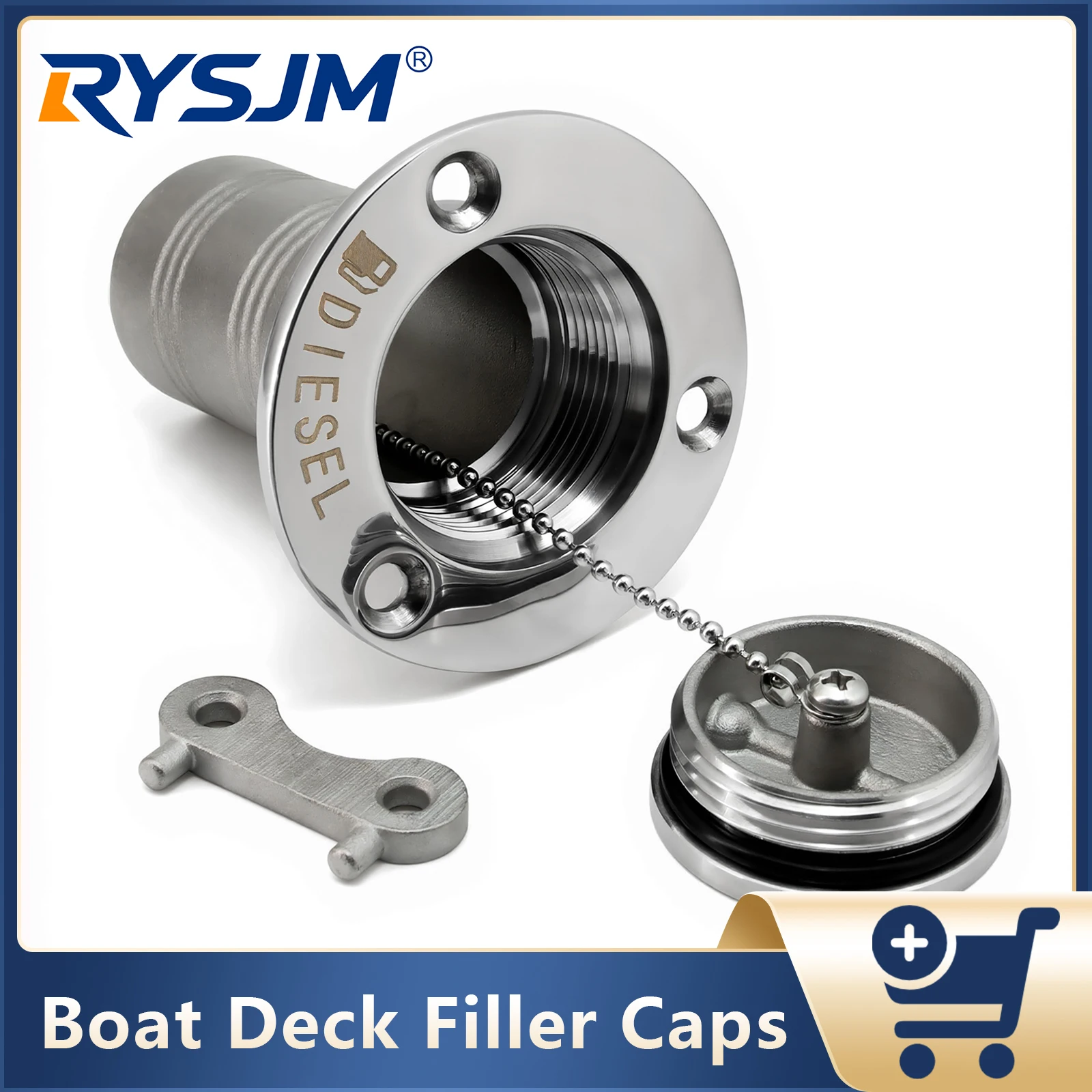 

Крышки для заливных отверстий на палубу лодки из нержавеющей стали 38/50 мм: для дизельного топлива, воды, отработанных газов. Морская фурнитура, аксессуары для лодок.