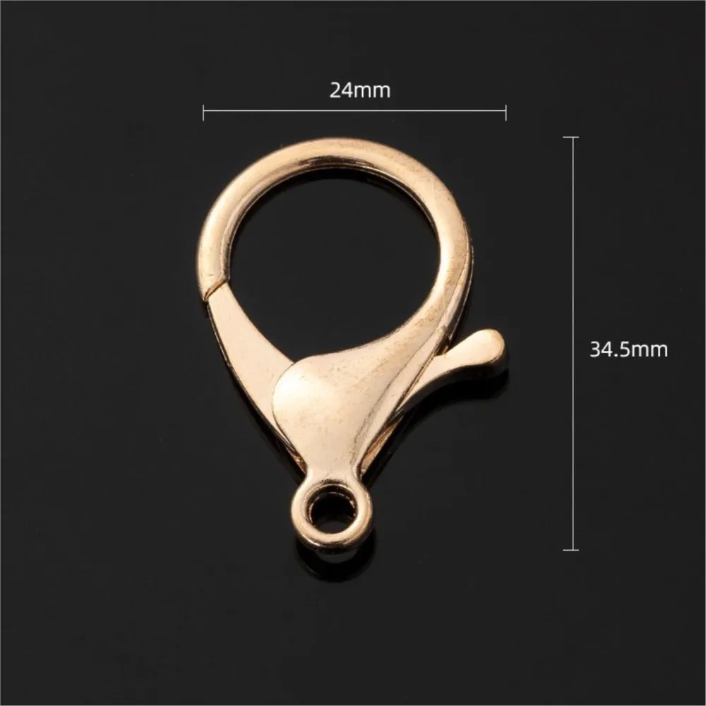 10pcs 24X34mm Large Lobster Claw Clasps Necklace Fastener Hook Connector for DIY Keychain Jewelry Craft Luggage Making Accessory