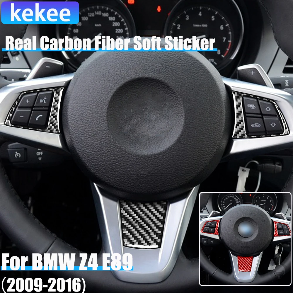 

Real Carbon Fiber Car Accessories Driver Wheel Set Cover Soft Sticker For BMW Z4 E89 2009 2010 2011 2012 2013 2014 2015 2016