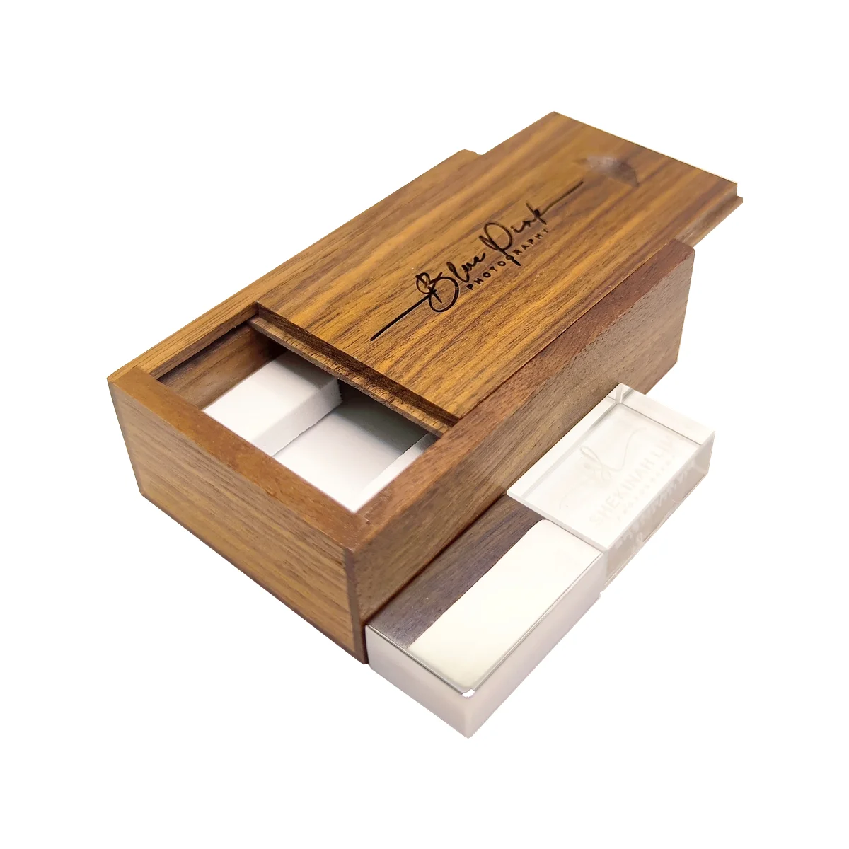 커스텀 스튜디오 로고 컬러 메탈 크리스탈 USB2.0 플래시 드라이브 4GB 8GB 32GB 64GB 2023 GB 스틱 및 월넛 박스, 128 신제품 무료