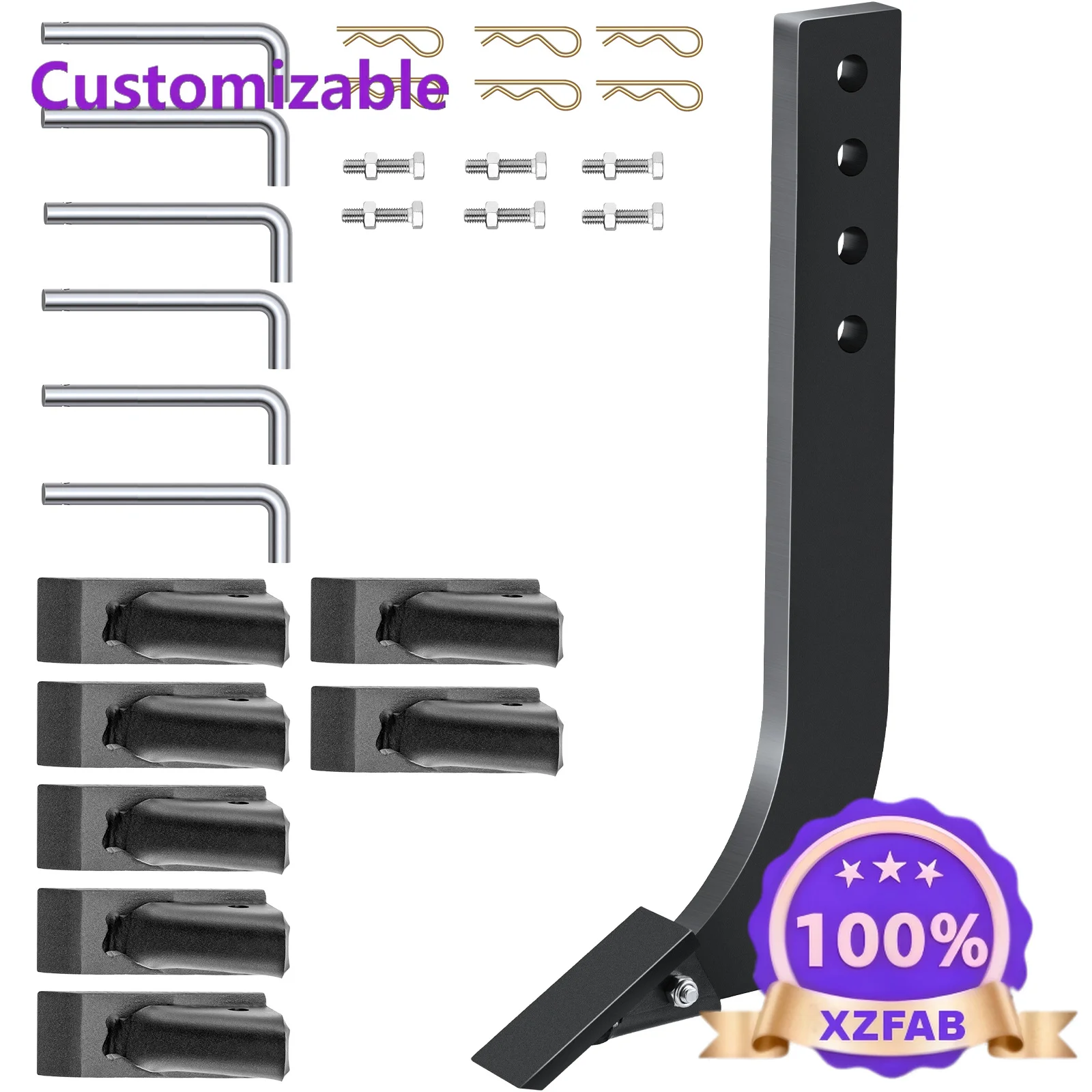 Factory Direct 2026 Box Blade Shank Scarifier Shank Ripper Shank with Removable Tapered Teeth and Pins