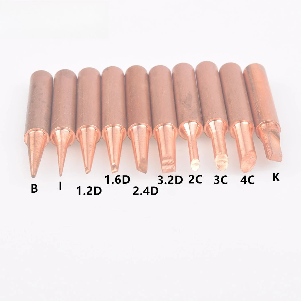 5pcs Soldering Iron Tips with a 900M iron head set, hot bare copper electric iron heads