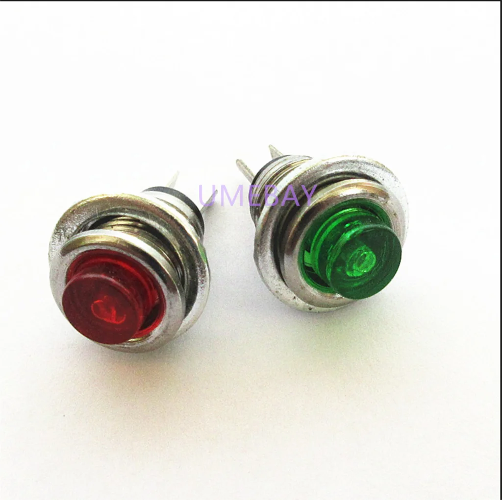 20PCS   Mini Mini Button Switch DS-101 8MM Self Reset Push On Button Circular Unlocking Switch Red Green