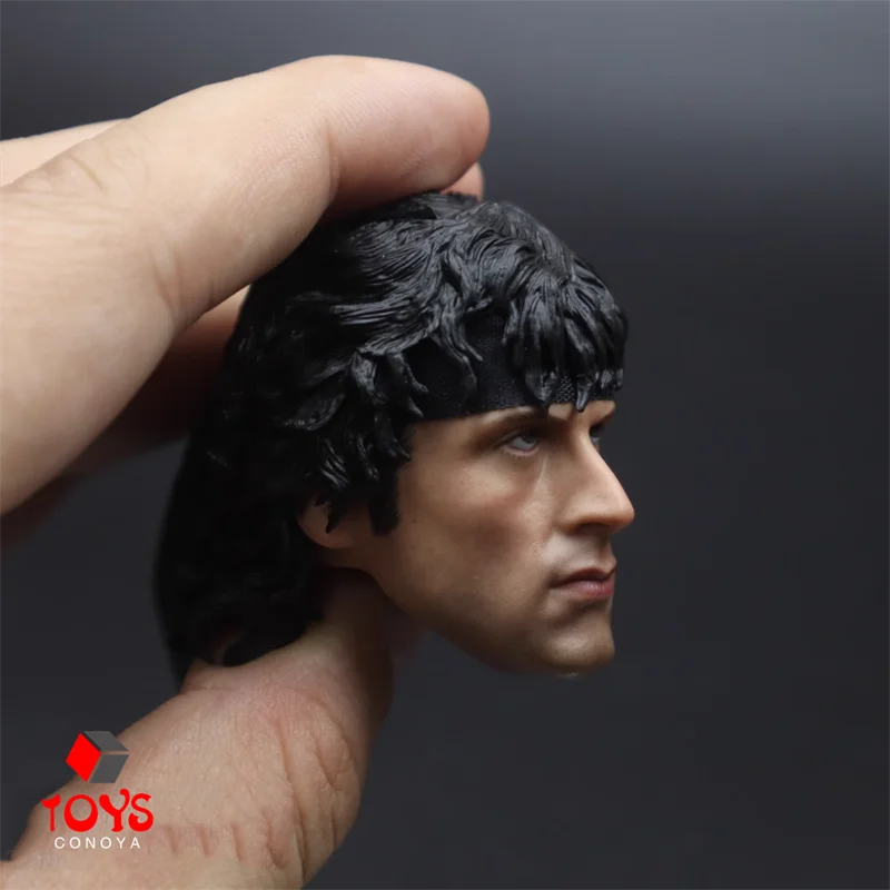 In Stock 1/6 Scale First Drop of Blood Rambo God of the Jungle Male Head Sculpt Carved Accessory Model Fit 12'' Body Doll