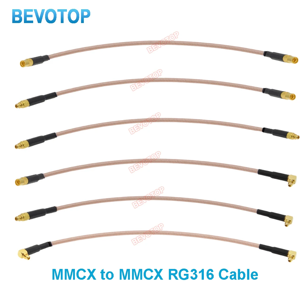 100PCS RG-316 MMCX to MMCX Male/Female Connector 50 Ohm RG316 RF Coaxial Cable Pigtail Extension Coax Jumper