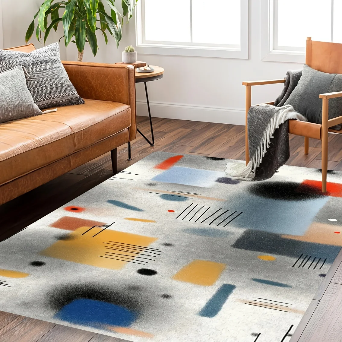 Festive Rustic Elegance Motif Rectangular Rug Decorative Non Slip Door Mat Versatile Accent For Gym Dance Studio Lounge Area