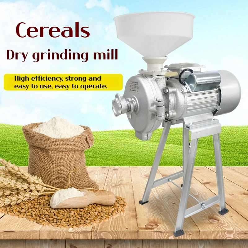 Electric Grinding Machine Powder Grain Spice Corn Crusher Household Commercial Wet and Dry Food Grinder Mill Flour