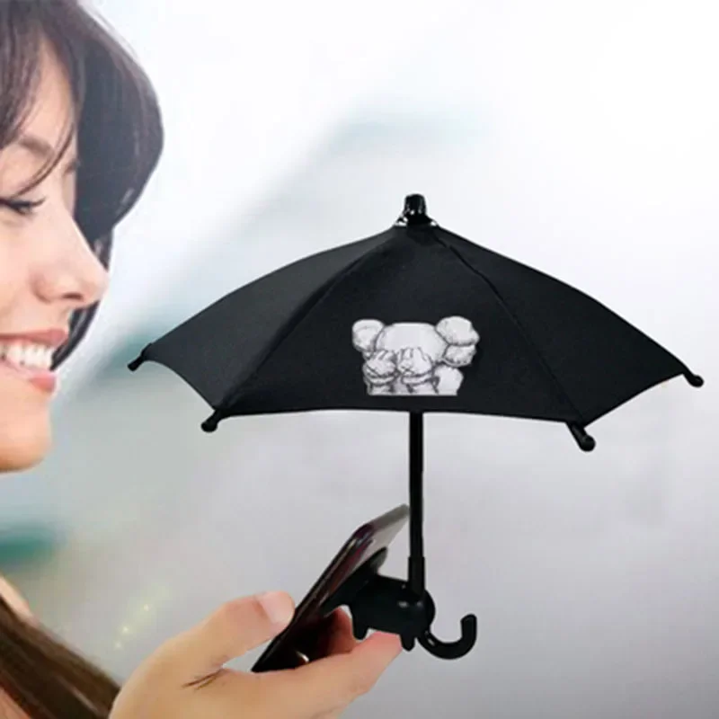 Universal Mini Umbrella Stand With Suction Cup Cell Phone Racks Cute Kawaii Outdoor Cover Sun Shield Mount For iPhone Holder New