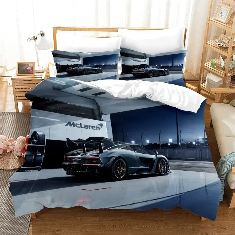 

New 3D Print Speed Sports Car Comfortable Duvet Quilt Cover Pillowcase Bedding Set Children Bedroom Decoration Home Textile