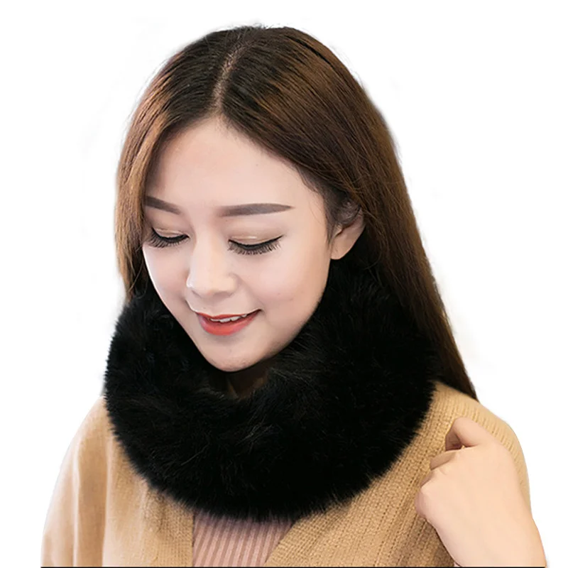 Brand Hot Sale Winter Women Lmitation Fox Fur Scarf Girl Warm Soft Knitted Good Elastic Fox Fur Headband Fox Fur Scarves