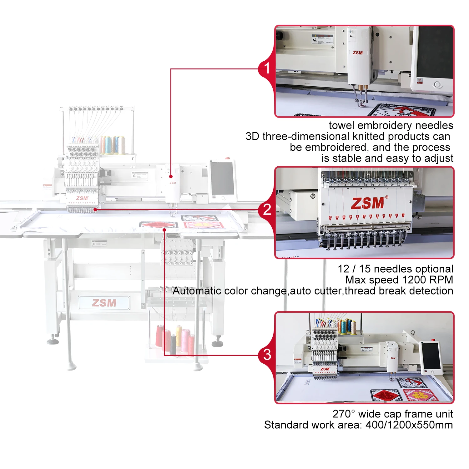 High Quality Flat Mixed Chenille Embroidery Machine Computer Chain Stitch Embroidery Machine